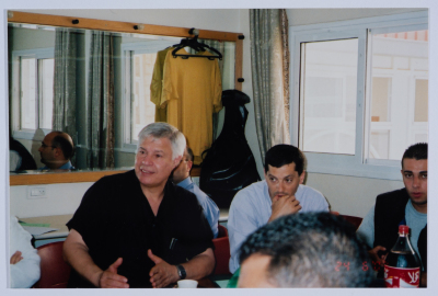 A Photograph from Rehearsals and Performances of "The Adventures of Khadra",  a Puppet Play by al-Kasaba Theatre, 2002-03