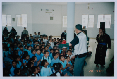 A Photograph from Rehearsals and Performances of "The Adventures of Khadra",  a Puppet Play by al-Kasaba Theatre, 2002-03