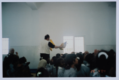 A Photograph from Rehearsals and Performances of "The Adventures of Khadra",  a Puppet Play by al-Kasaba Theatre, 2002-03