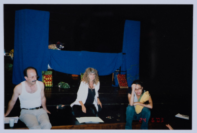 A Photograph from Rehearsals and Performances of "The Adventures of Khadra",  a Puppet Play by al-Kasaba Theatre, 2002-03