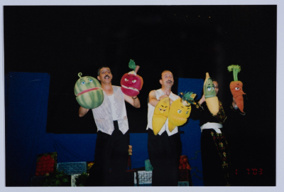 A Photograph from Rehearsals and Performances of "The Adventures of Khadra",  a Puppet Play by al-Kasaba Theatre, 2002-03