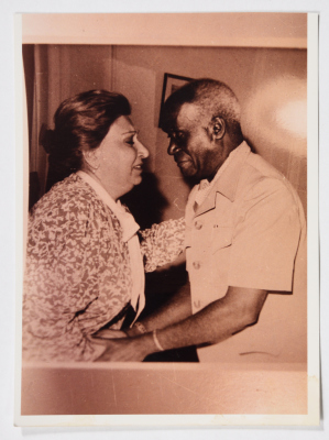 Leader Kenneth Kaunda with Ms. Najla Yassin.