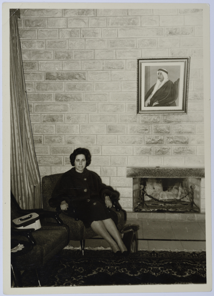 Mahira Dajani at the Kuwaiti Embassy, Amman, 1962