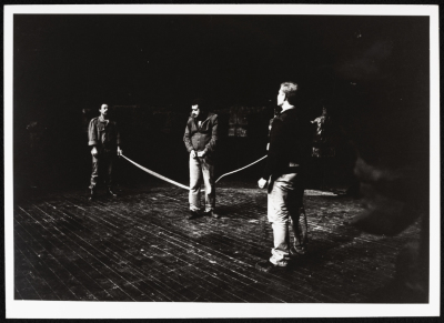 "Men Without Shadows", a Photograph of an Adapted Theatrical Performance at al-Kasaba Theatre, 1989
