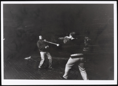 "Men Without Shadows", a Photograph of an Adapted Theatrical Performance at al-Kasaba Theatre, 1989
