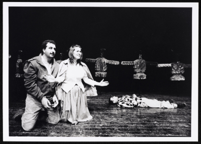 "Men Without Shadows", a Photograph of an Adapted Theatrical Performance at al-Kasaba Theatre, 1989
