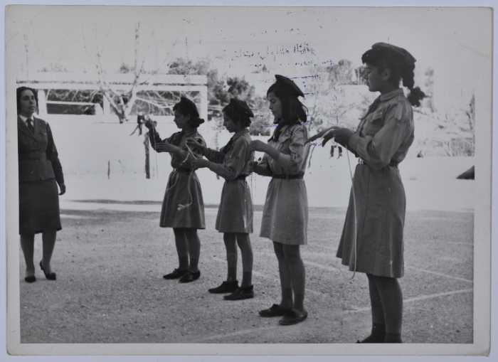 Mahira Dajani During a Scout Guide Contest, Ramallah Girls' School