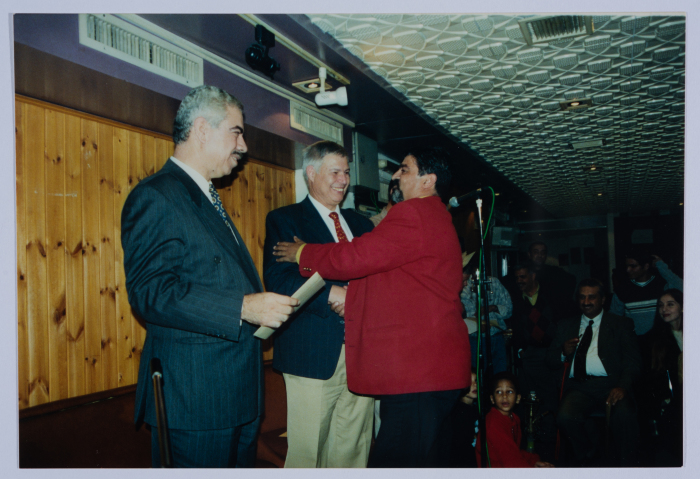 A Photograph of al-Muhajer's Cast Celebration, al-Kasaba Theatre, 1994
