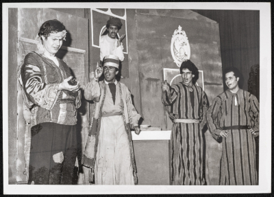الفلاح والسلطان"، صورة من عرض مسرحي، مسرح القصبة، 1979"