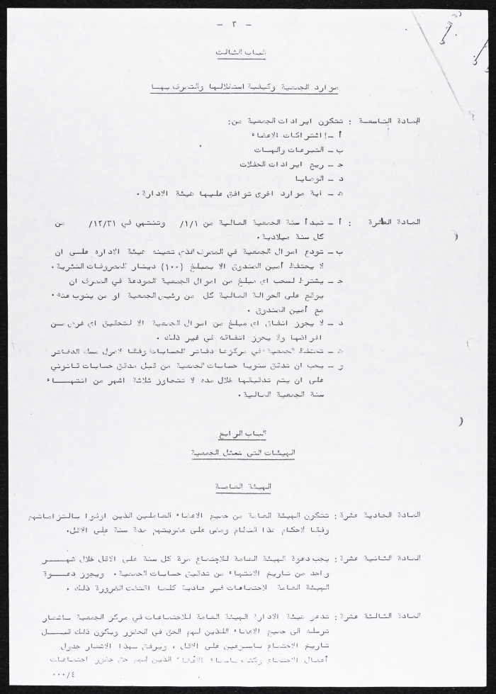 The Rules of Procedure at Birzeit Women Charitable Society 