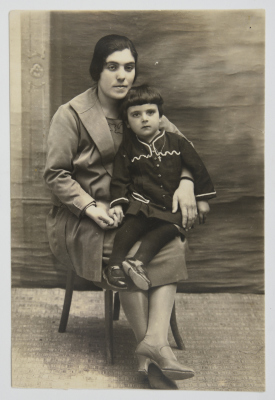 A Postcard with a Photograph of Salwa Ashrawi and her Mother Alexandra Qanazi