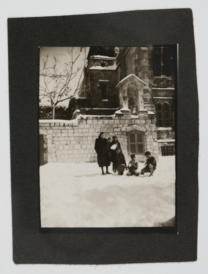 Emile Ashrawi's Family at The Church of Christ Yard in Occupied Jerusalem 