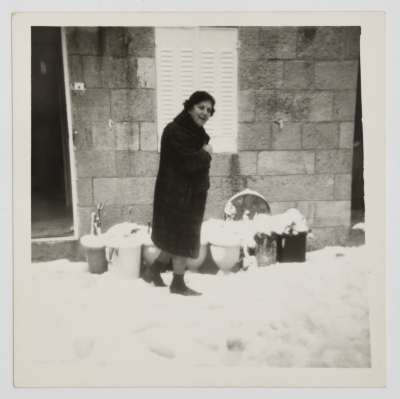 Salwa Ashrawi in the Yard of her House in Occupied Jerusalem 