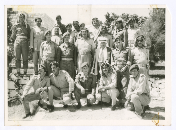 Sheikh of the Ta'amreh Family; Mohammad Salem Thwaib, with soldiers
