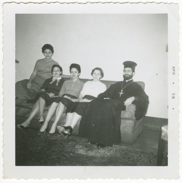 Priest Zakaria Nasir in the USA with a Palestinian family