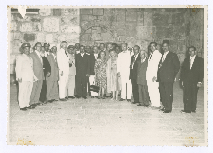 Members of the Jordanian House of Representatives in front of the Church of the Nativity