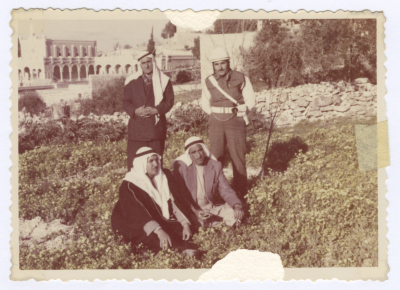 A colour photograph of men; their first colour photograph