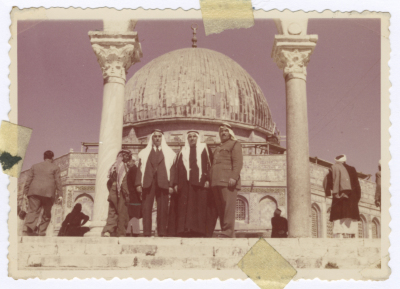 Friends in front of the Dome of the Rock