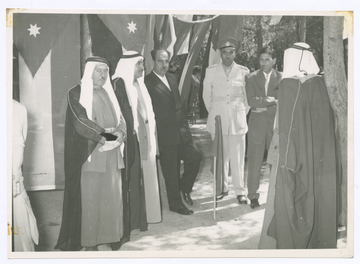 The grand luncheon; hosted by the Chairman of the National Assembly, Sa'ed Basha al-Mughni, in honor of King Hussein of Jordan upon his return from Europe.