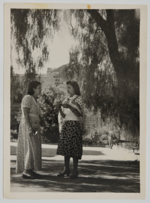 Bushra Najim and Salwa Ashrawi in Jerusalem