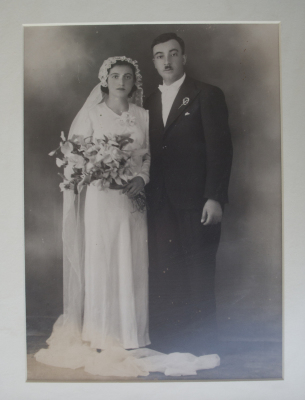 A couple on their wedding day