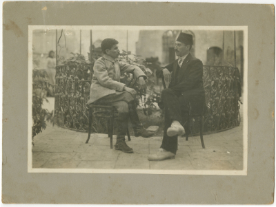 Abdel-Salam al-Barqawi; right, with an Ottoman Officer