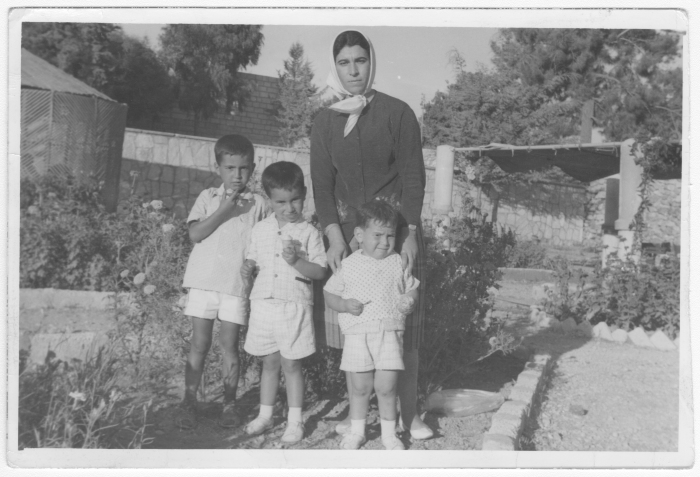 A woman with her children