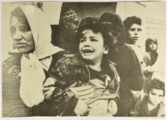 Panicked People in a Palestinian Refugee Camp, Lebanon