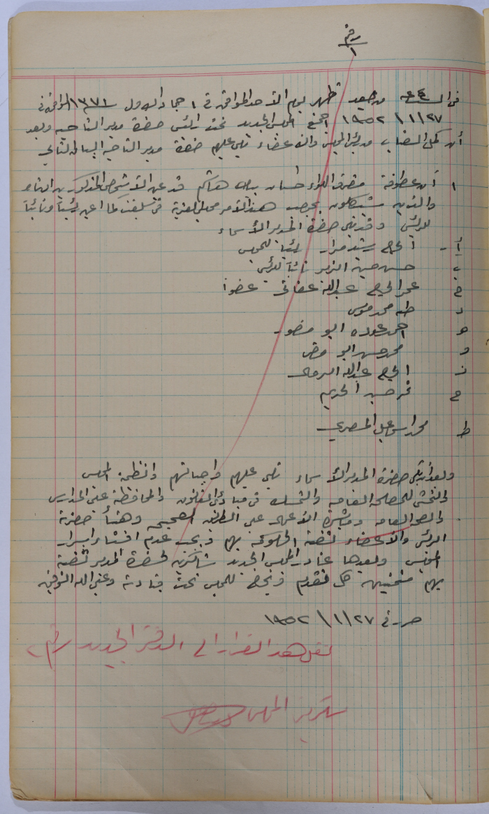 Salfit Village Council, Minutes of Meeting no. 1, 27 January 1952