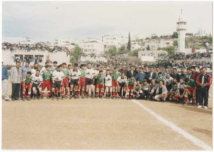 Al-Hussein club Team and al-Wihdat Team in al-Hussein Stadium in Hebron
