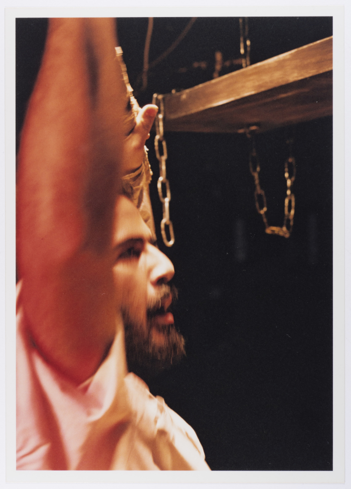 A Photograph of Amer Hlehel on Stage During the Theatrical Performance of 