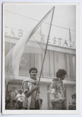 Mahmoud Khalifeh at the 10th International Festival of the Shabiba, Berlin, 1973 