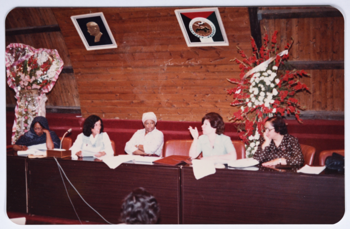 Nehaya Mohammad at the Meeting of the Executive Office of the Union of Arab Women, Damascus, 1981 