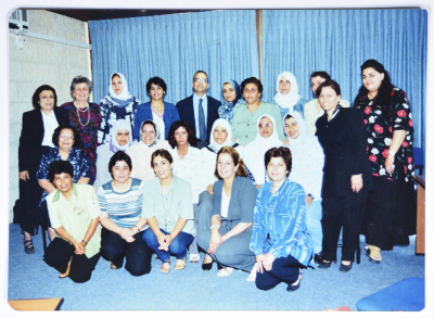 Nehaya Mohammad at a  Workshop for Women, Ramallah, 12 July 1998