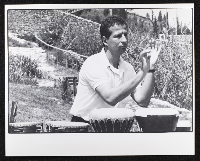 Yaʿqub abu ʿarafeh During a Photoshoot for Sabreen Group in Jerusalem, 1989 