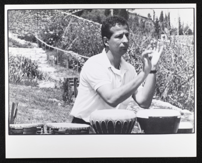 Yaʿqub abu ʿarafeh During a Photoshoot for Sabreen Group in Jerusalem, 1989 