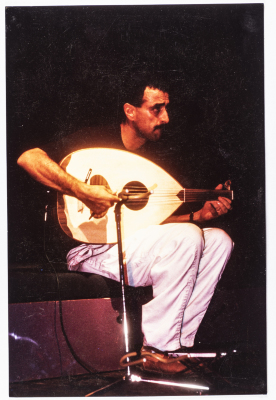 Saʿid Murad During Sabreen Group's Show at el-Hakawati Theatre, 1990