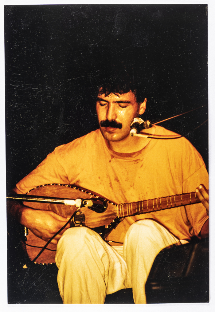 ʿudeh Turjman During Sabreen Group's Show at el-Hakawati Theatre, 1990
