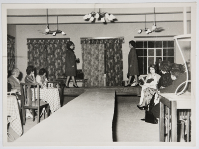 A fashion show for women dresses sewed by al-Bireh Women's Arab Union Society trainees
