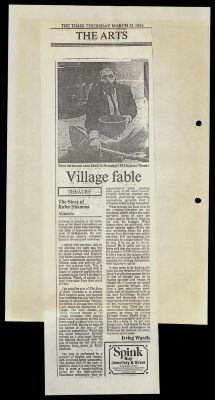 "Village Fable," a Critical Review by Irving Wardle, The Times, 31 March 1988