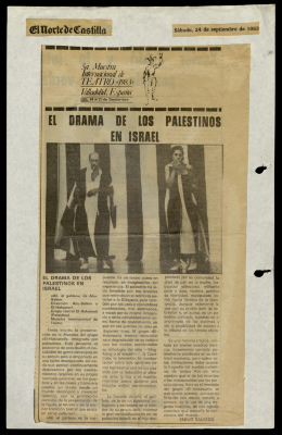 "Palestinian Drama in Israel", a Newspaper Shipping from El Norte de Castilla, 24 September 1983