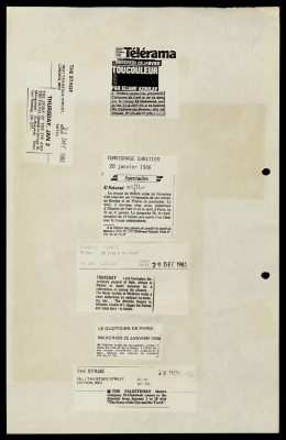 Ashtar Theatre, a Collection of Clippings, 1985-1986