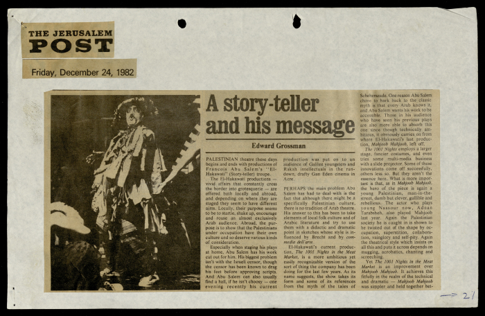 A Newspaper Clipping from the Jerusalem Post, 