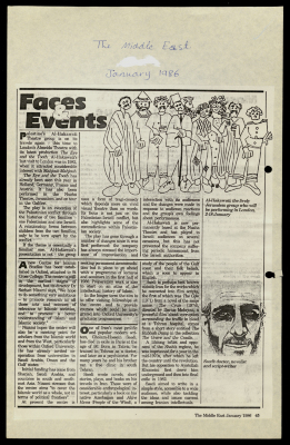 "Faces and Events", a Newspaper Clipping from the Middle East, January 1986