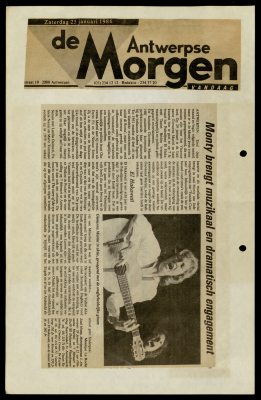 A Newspaper Clipping from De Morgen, 25 January 1986