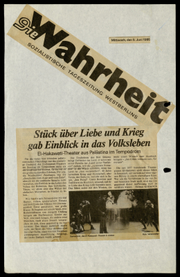 A Newspaper Clipping from Die Wahrheit (The Truth), Issue No. 1