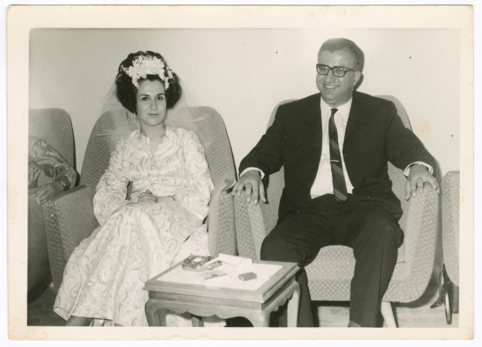 Bassam Nayef abu Ghazaleh with His Sister at Her Wedding 