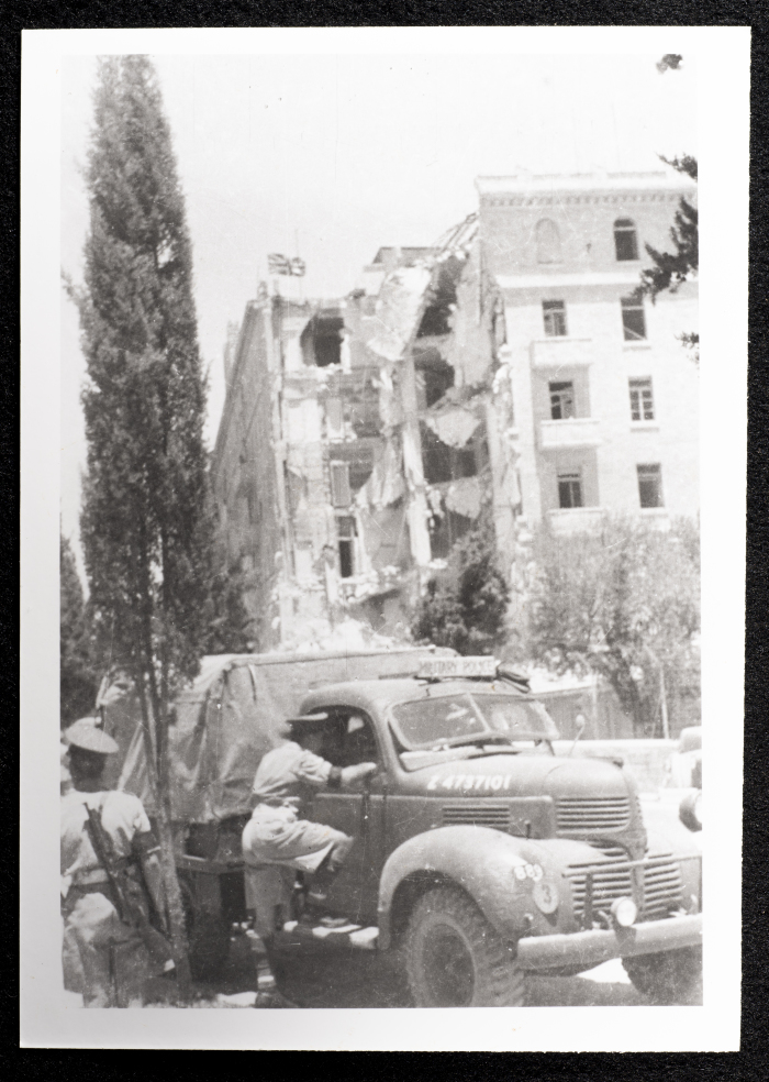 English Soldiers in Front of King David Hotel in Jerusalem 