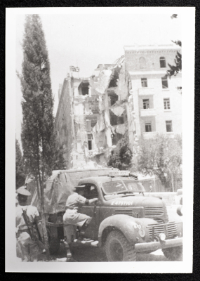 English Soldiers in Front of King David Hotel in Jerusalem 