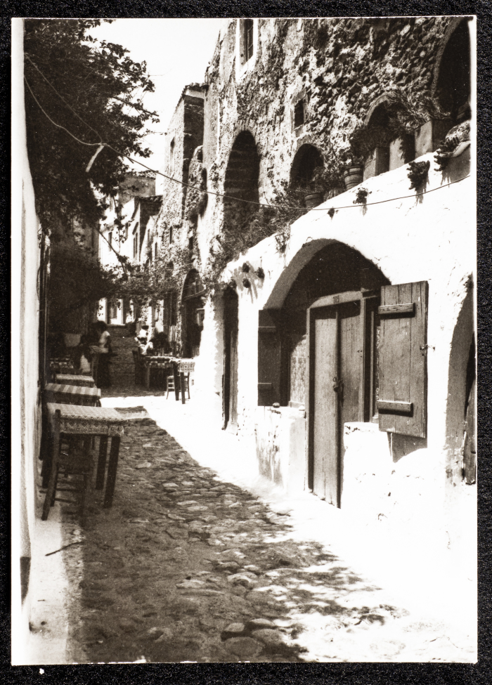 A Glimpse of Old Houses on a Mountain in Greece 